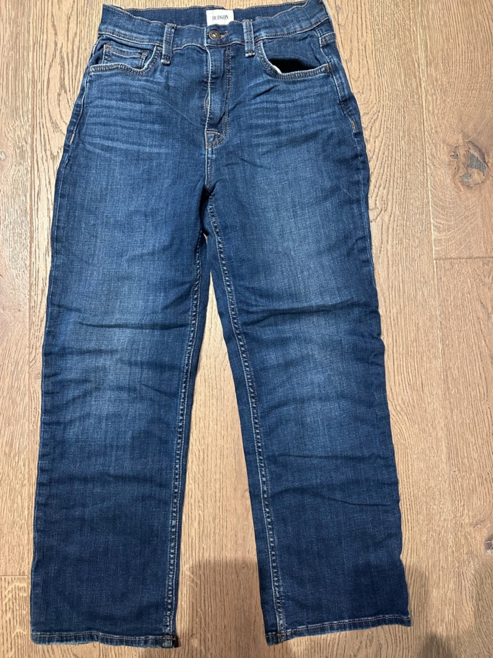 Hudson Jeans Noa Women's Straight Leg Ankle Dark Blue Denim